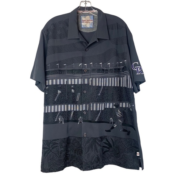 Tommy Bahama Other - Tommy Bahama Baseball Colorado Rockies Silk Short Sleeve Button Up Shirt